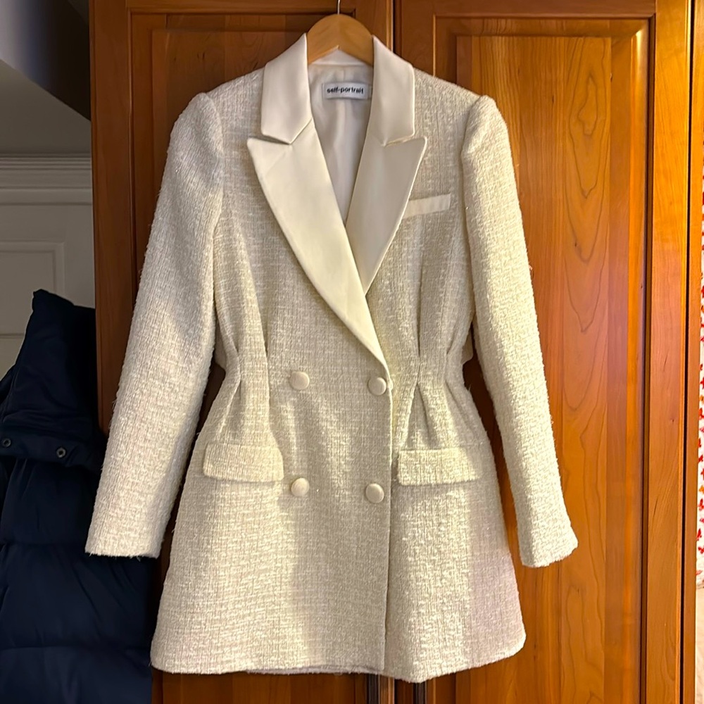 Self Portrait tweed mini blazer dress